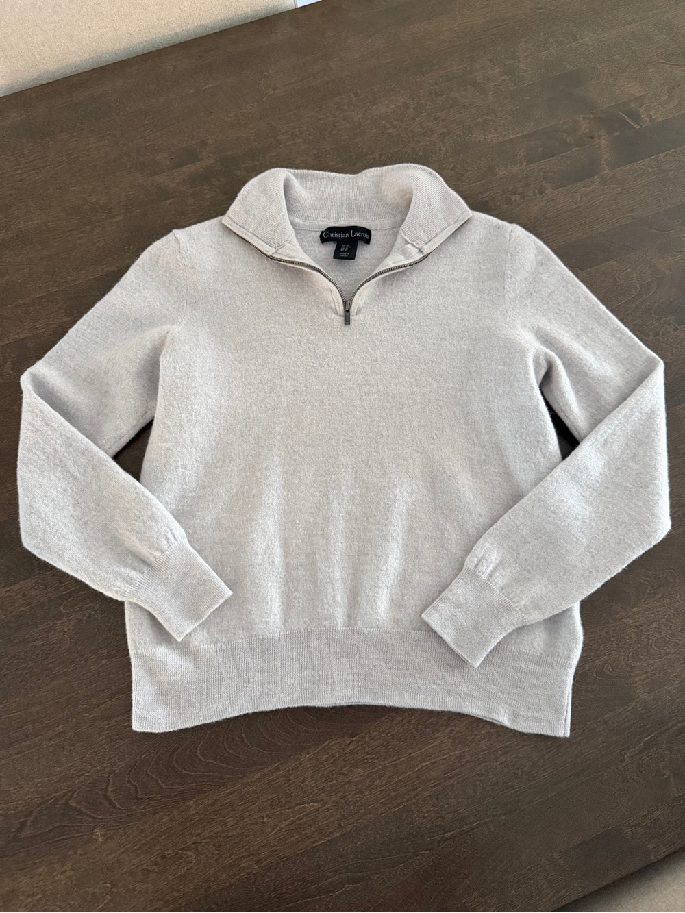 Christian Lacroix 100% Extra Fine Merino Wool Quarter-Zip Sweater - Size M